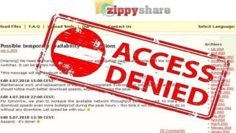 Zippyshare blocked
