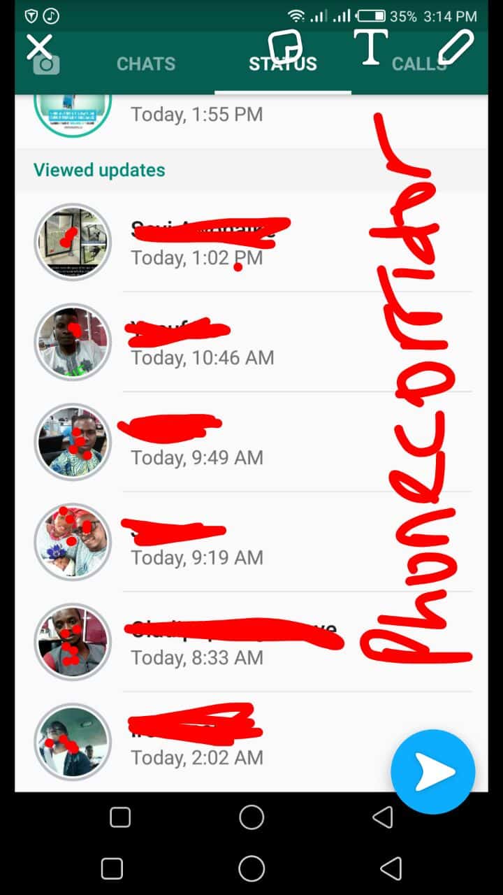 WhatsApp status feature