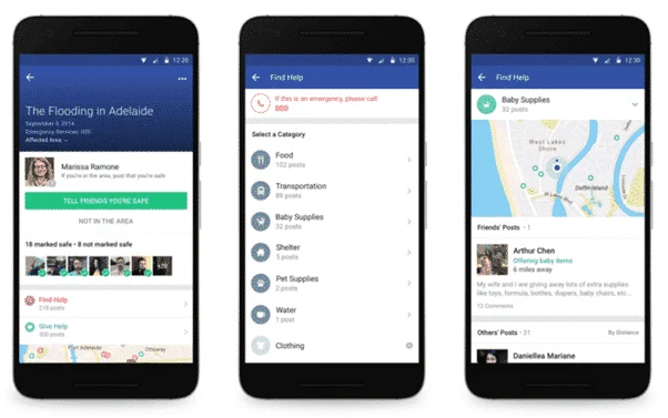 You can now get help during Crisis on Facebook Community help