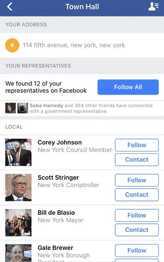 use Facebook Town Hall tool
